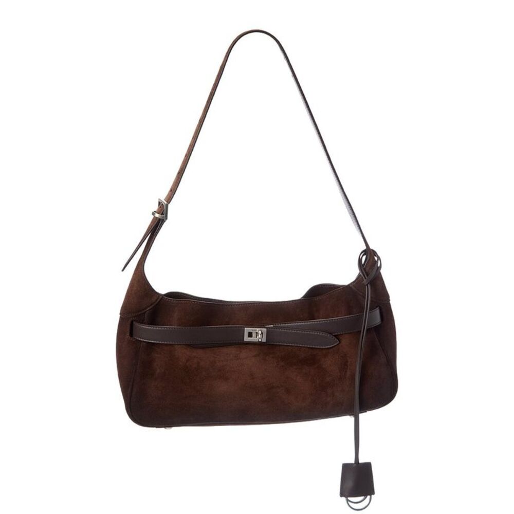 Balenciaga Suede Shoulder Bag, Brown